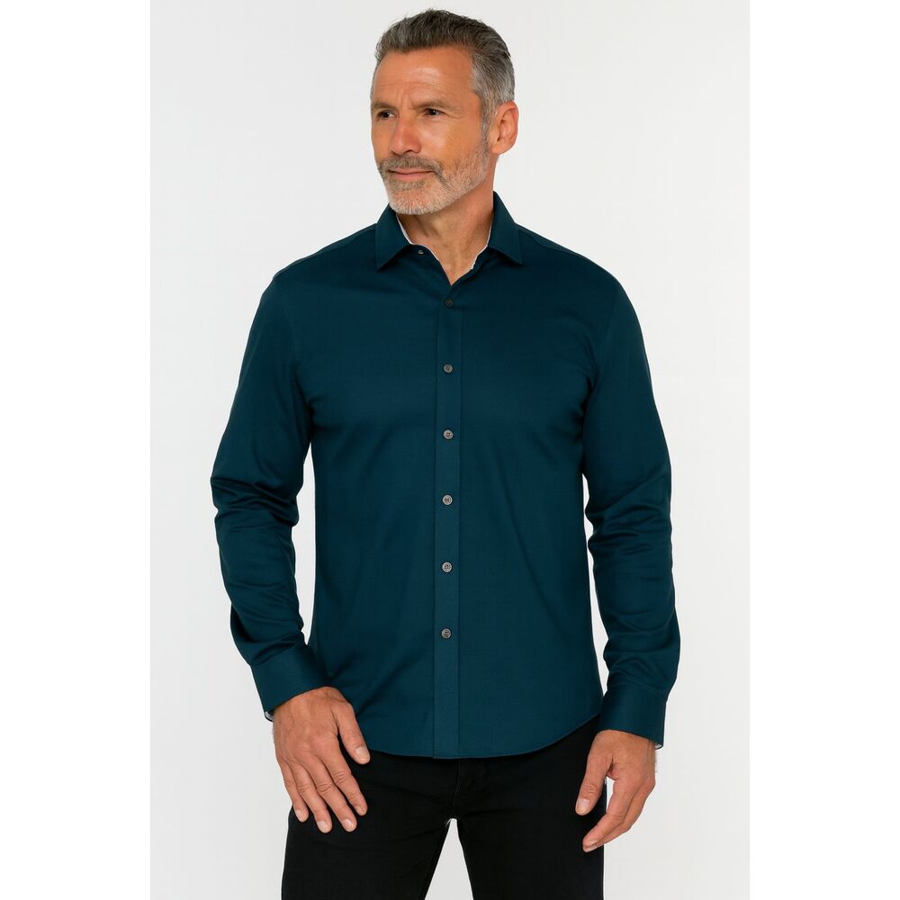 Buttercloth Green Black Regular Fit Button Up Shirt Top   Mens Size Large